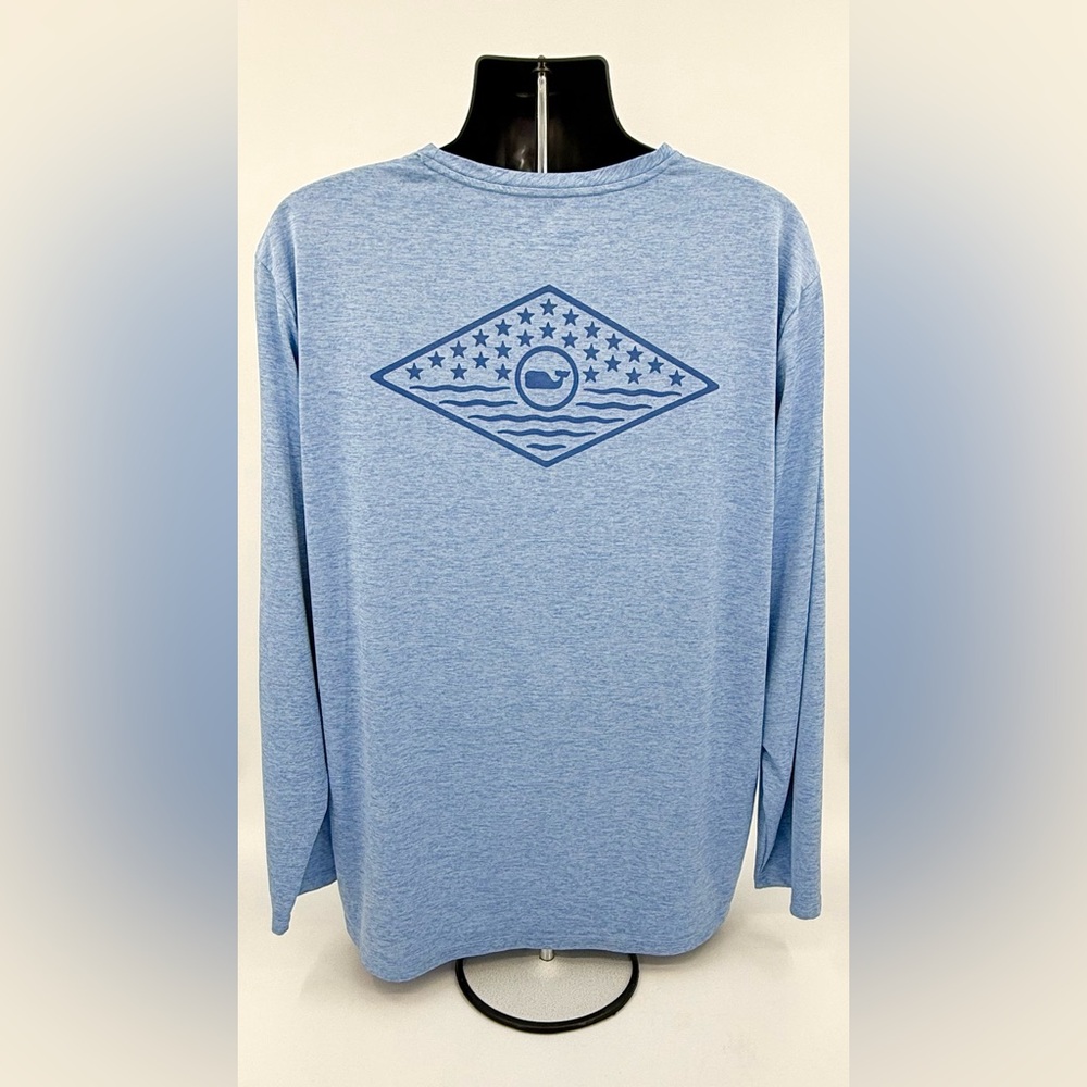 Vineyard Vines Men's Stars & Sea L/S Harbor Performance Tee Size XL **FITS BIG**